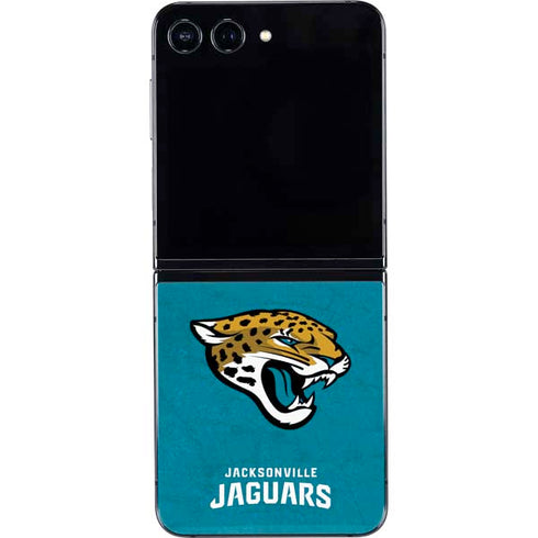 NFL Jacksonville Jaguars Distressed Galaxy Z Flip5 5G Skin