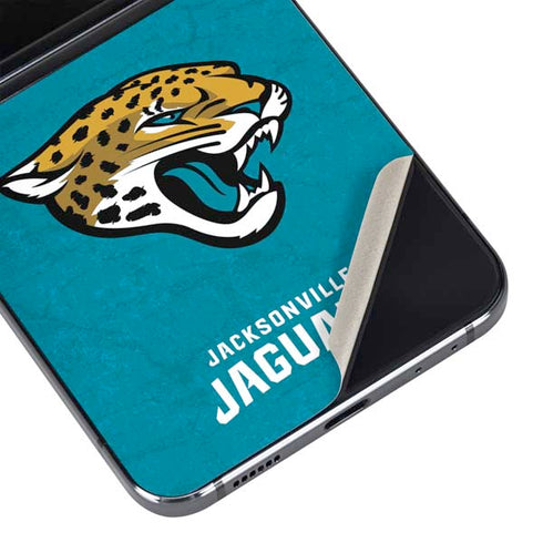 NFL Jacksonville Jaguars Distressed Galaxy Z Flip5 5G Skin