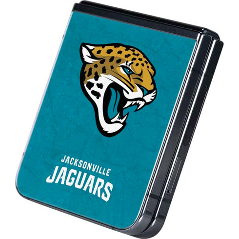 NFL Jacksonville Jaguars Distressed Galaxy Z Flip5 5G Skin