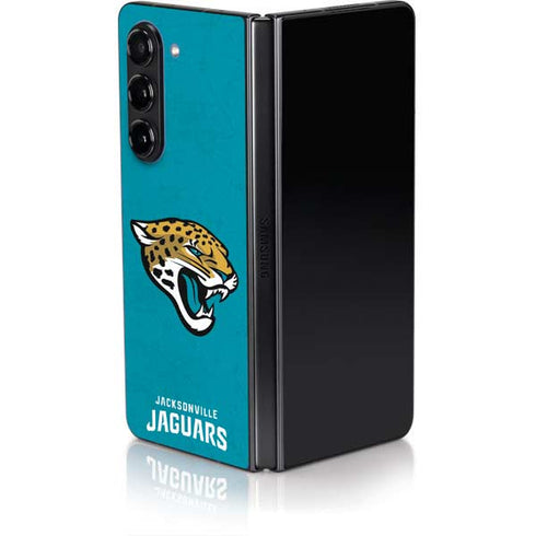NFL Jacksonville Jaguars Distressed Galaxy Z Fold5 5G Skin