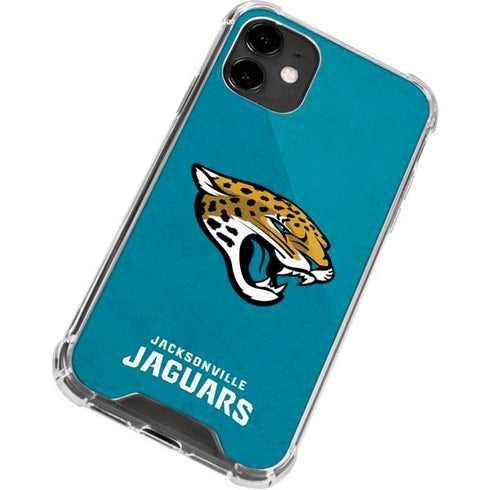 NFL Jacksonville Jaguars Distressed iPhone 12 Clear Case