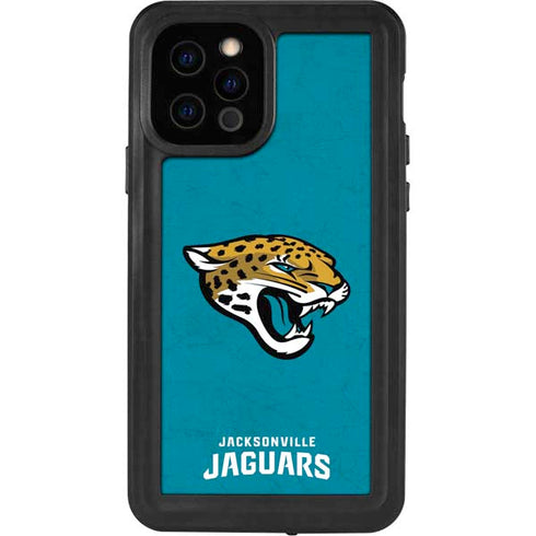 NFL Jacksonville Jaguars Distressed iPhone 12 Pro Waterproof Case