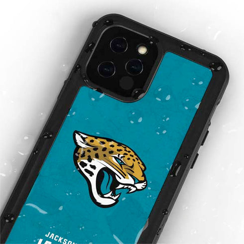 NFL Jacksonville Jaguars Distressed iPhone 12 Pro Waterproof Case