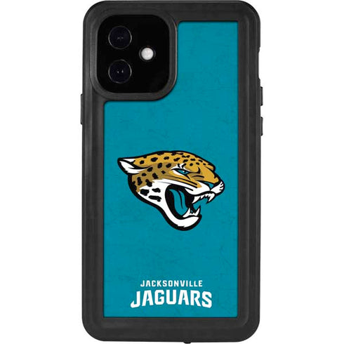 NFL Jacksonville Jaguars Distressed iPhone 12 Waterproof Case