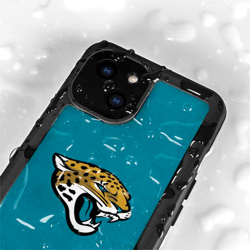NFL Jacksonville Jaguars Distressed iPhone 13 Mini Waterproof Case