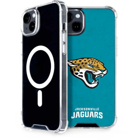 NFL Jacksonville Jaguars Distressed iPhone 15 Plus MagSafe Case