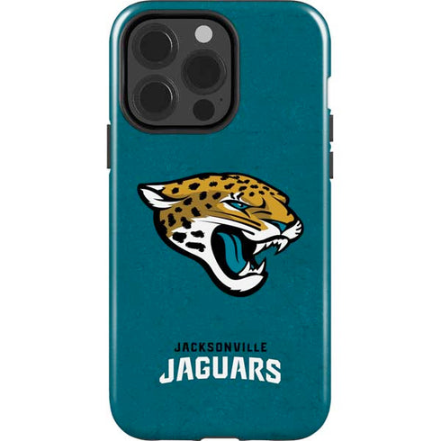 NFL Jacksonville Jaguars Teal Distressed iPhone 14 Pro Impact Case