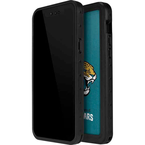 NFL Jacksonville Jaguars Teal Distressed iPhone 14 Pro Max Waterproof Case