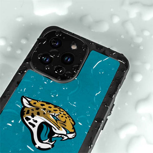 NFL Jacksonville Jaguars Distressed iPhone 14 Pro Waterproof Case