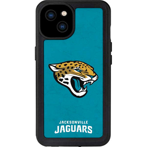 NFL Jacksonville Jaguars Distressed iPhone 15 Waterproof Case