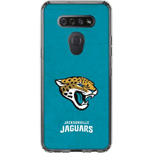 NFL Jacksonville Jaguars Distressed LG K51/Q51 Clear Case