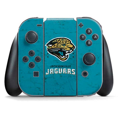 NFL Jacksonville Jaguars Distressed Nintendo Switch (2017-2021) Joy-Con Controller Skin