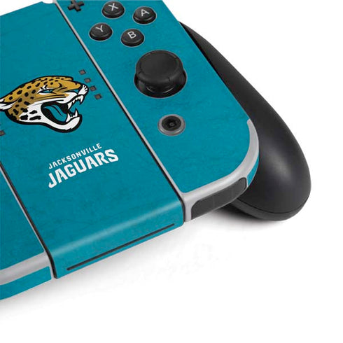 NFL Jacksonville Jaguars Distressed Nintendo Switch OLED (2021) Skin