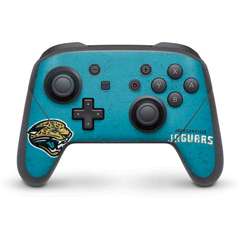 NFL Jacksonville Jaguars Distressed Nintendo Switch Pro Controller Skin