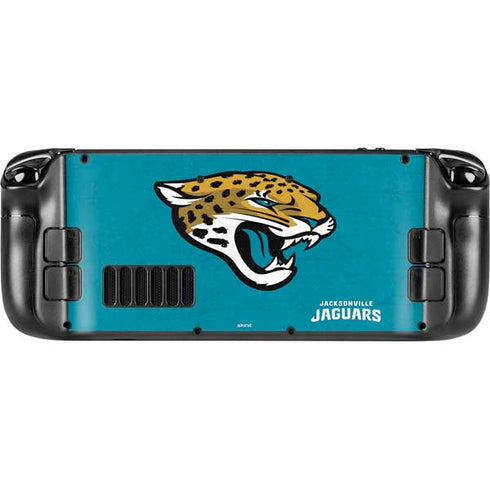 NFL Jacksonville Jaguars Distressed Steam Deck Handheld Gaming Computer Skin