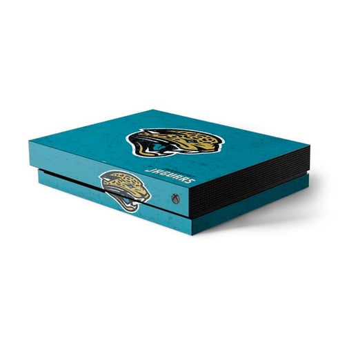 NFL Jacksonville Jaguars Distressed Xbox One X Console Skin