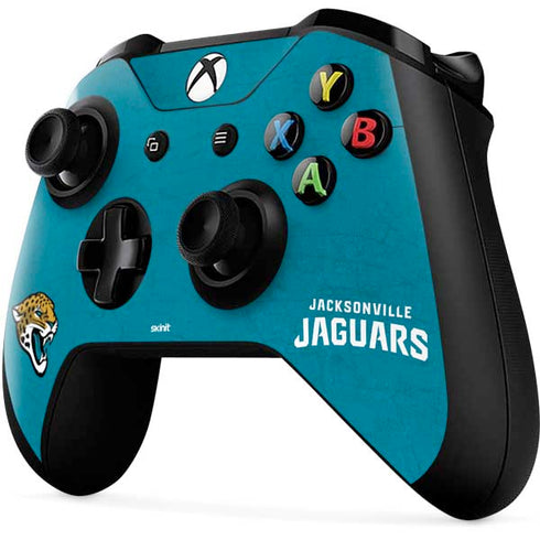 NFL Jacksonville Jaguars Distressed Xbox One X Controller Skin