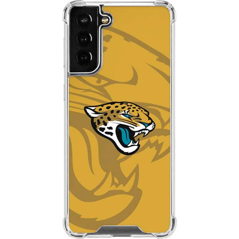 NFL Jacksonville Jaguars Double Vision Galaxy S21 FE Clear Case