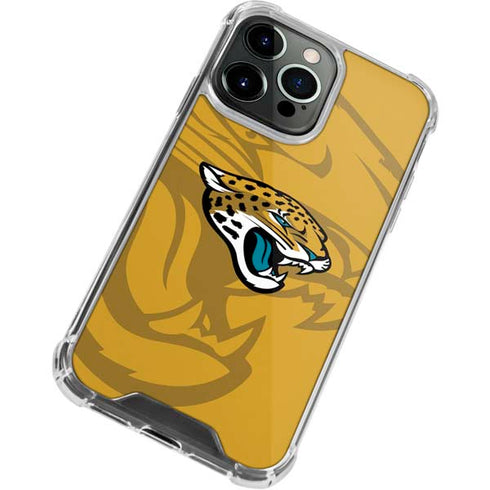 NFL Jacksonville Jaguars Double Vision iPhone 13 Pro Max Clear Case