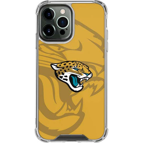 NFL Jacksonville Jaguars Double Vision iPhone 14 Pro Max Clear Case