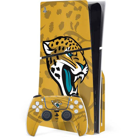 NFL Jacksonville Jaguars Double Vision PS5 Slim Disk Bundle Skin