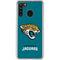 NFL Jacksonville Jaguars Teal Distressed Galaxy A21 Clear Case
