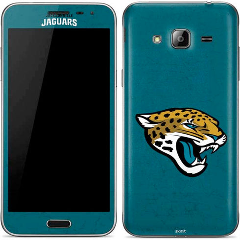 NFL Jacksonville Jaguars Teal Distressed Galaxy J3 Skin