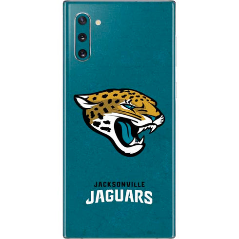 NFL Jacksonville Jaguars Teal Distressed Galaxy Note 10 Skin
