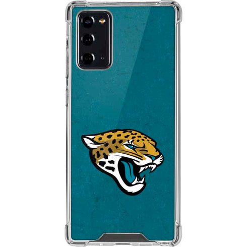 NFL Jacksonville Jaguars Teal Distressed Galaxy Note20 5G Clear Case