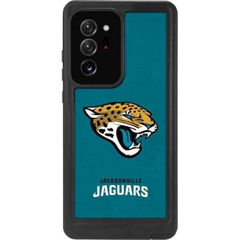 NFL Jacksonville Jaguars Teal Distressed Galaxy Note20 Ultra 5G Waterproof Case
