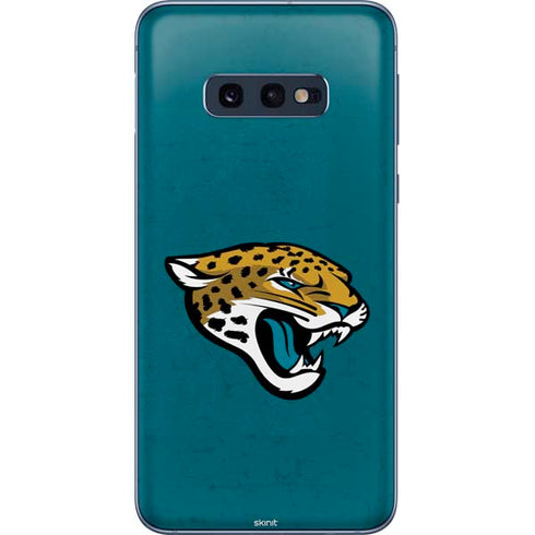 NFL Jacksonville Jaguars Teal Distressed Galaxy S10e Skin