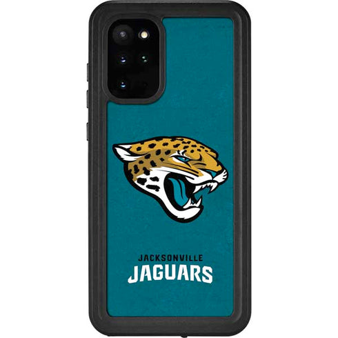 NFL Jacksonville Jaguars Teal Distressed Galaxy S20 Plus Waterproof Case