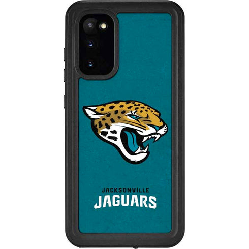NFL Jacksonville Jaguars Teal Distressed Galaxy S20 Waterproof Case