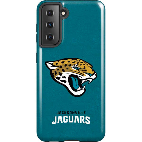 NFL Jacksonville Jaguars Teal Distressed Galaxy S21 5G Pro Case