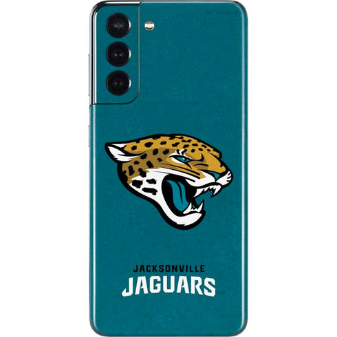 NFL Jacksonville Jaguars Teal Distressed Galaxy S21 5G Skin