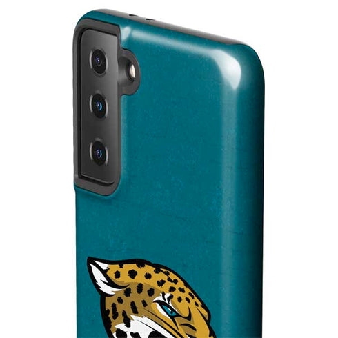 NFL Jacksonville Jaguars Teal Distressed Galaxy S21 FE Pro Case