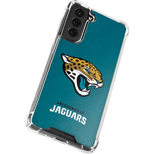 NFL Jacksonville Jaguars Teal Distressed Galaxy S22 Clear Case