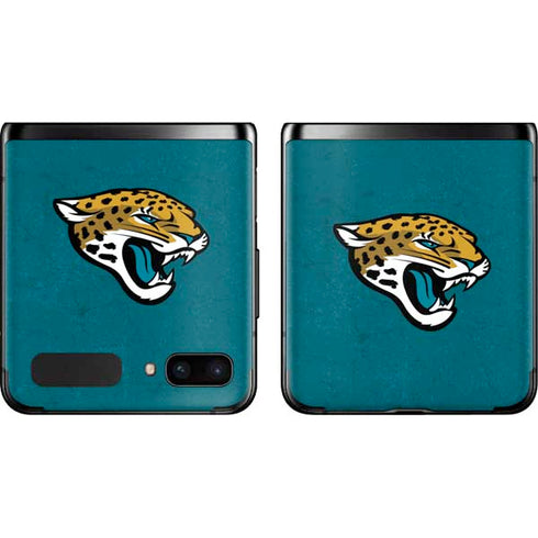 NFL Jacksonville Jaguars Teal Distressed Galaxy Z Flip Skin