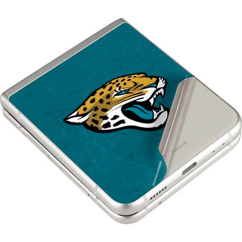 NFL Jacksonville Jaguars Teal Distressed Galaxy Z Flip3 5G Skin