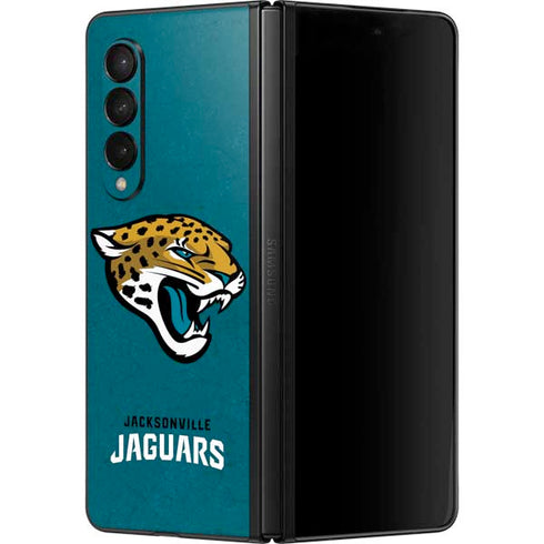 NFL Jacksonville Jaguars Teal Distressed Galaxy Z Fold3 5G Skin