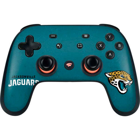NFL Jacksonville Jaguars Teal Distressed Google Stadia Controller Skin