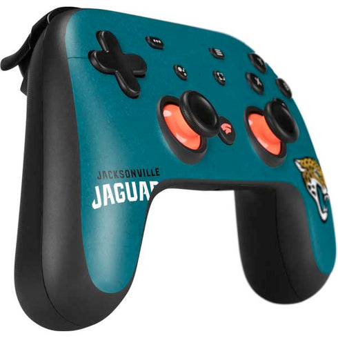 NFL Jacksonville Jaguars Teal Distressed Google Stadia Controller Skin