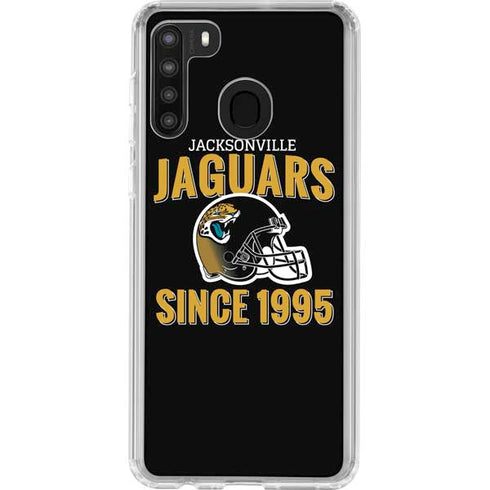 NFL Jacksonville Jaguars Helmet Galaxy A21 Clear Case