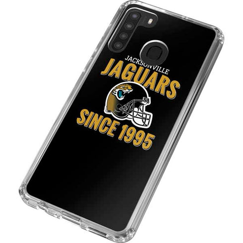 NFL Jacksonville Jaguars Helmet Galaxy A21 Clear Case