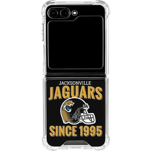 NFL Jacksonville Jaguars Helmet Galaxy Z Flip5 5G Clear Case