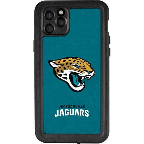 NFL Jacksonville Jaguars Teal Distressed iPhone 11 Pro Max Waterproof Case