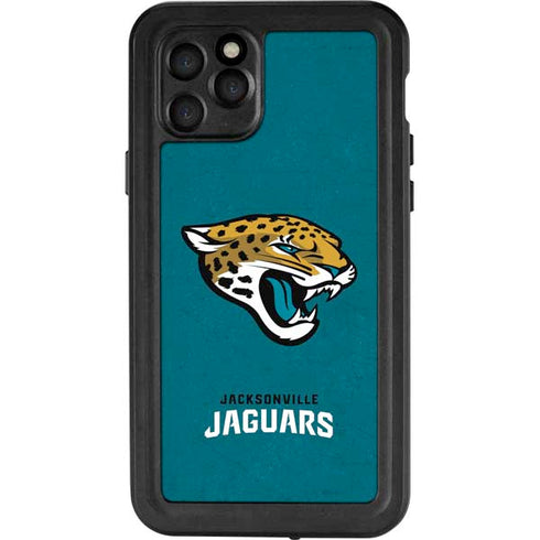 NFL Jacksonville Jaguars Teal Distressed iPhone 11 Pro Waterproof Case