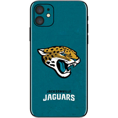 NFL Jacksonville Jaguars Teal Distressed iPhone 11 Skin