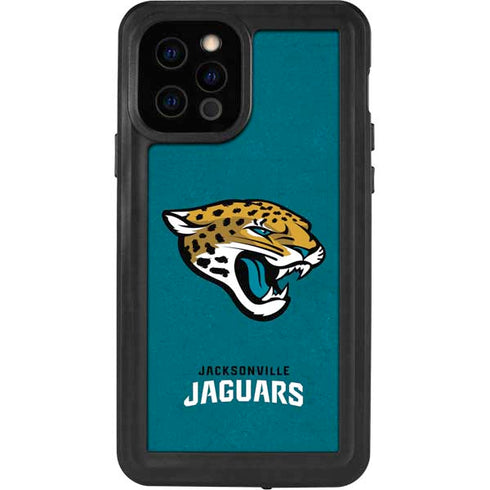 NFL Jacksonville Jaguars Teal Distressed iPhone 12 Pro Waterproof Case