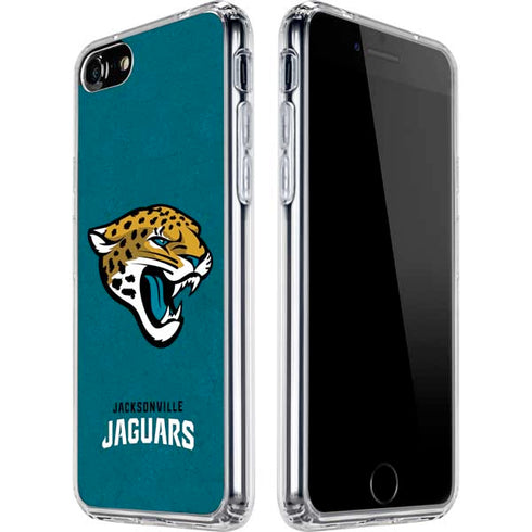 NFL Jacksonville Jaguars Teal Distressed iPhone SE (2nd & 3rd Gen) Clear Case